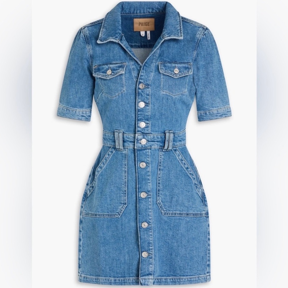 PAIGE Mayslie Denim Shirtdress in Blue